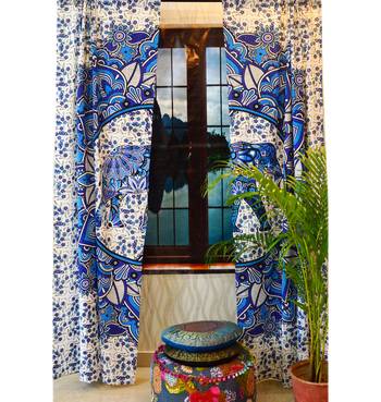 Elephant mandala curtains tapestry drapes window valances bohemian throw curtain 2