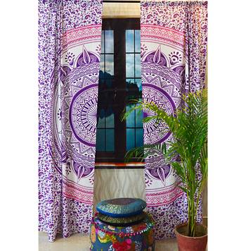 Indian mandala door window curtains cover drape panel hippie valances curtain 1