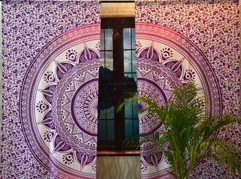 Indian mandala door window curtains cover drape panel hippie valances curtain 3