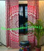 Ombre window door curtain pure cotton drape mandala balcony room curtains decor