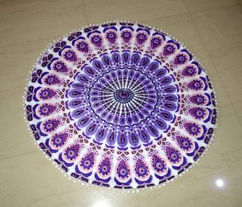 Mandala Roundie Beach Throw Tapestry Hippy Gypsy Cotton Table Covers Hippie Boho Yoga Mat Bohemian Spread Cover 1