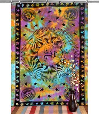 Mandala print curtain valance set dorm hook tapestry drape balcony room decor curtain boho set hippie 1