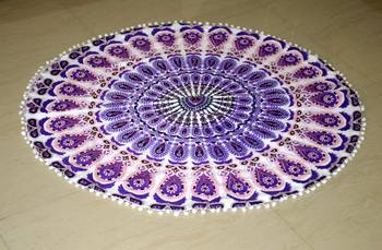 Mandala Roundie Beach Throw Tapestry Hippy Gypsy Cotton Table Covers Hippie Boho Yoga Mat Bohemian Spread Cover 2