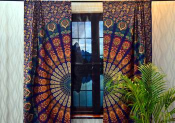 Indian mandala wall hanging bohemian curtains tapestry wall curtain valances art 2