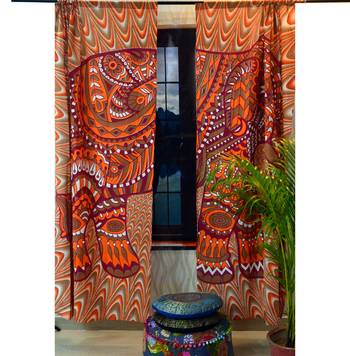 Psychedelic elephant window hanging tapestry cotton curtains indian new valances 2