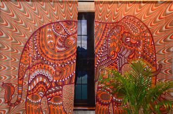 Psychedelic elephant window hanging tapestry cotton curtains indian new valances 3