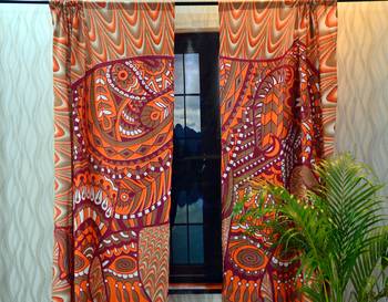 Psychedelic elephant window hanging tapestry cotton curtains indian new valances 4