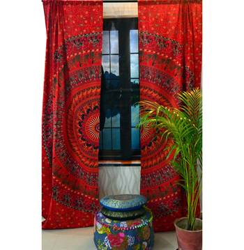 Indian mandala bedroom door wall tapestry decorative curtains blinds curtain set 1