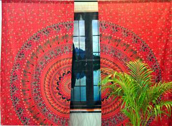 Indian mandala bedroom door wall tapestry decorative curtains blinds curtain set 3