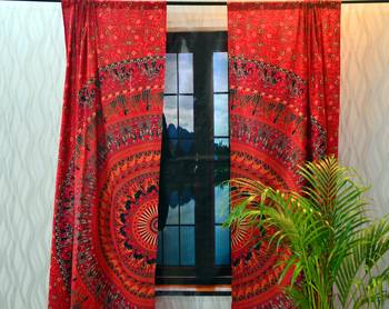 Indian mandala bedroom door wall tapestry decorative curtains blinds curtain set 4