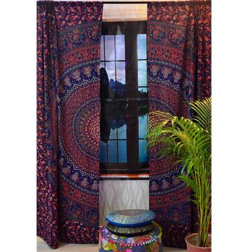 Indian mandala curtains drapes wall decor curtain valances cotton tapestry throw 2