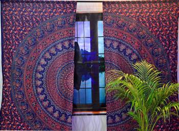 Indian mandala curtains drapes wall decor curtain valances cotton tapestry throw 3