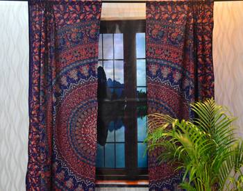 Indian mandala curtains drapes wall decor curtain valances cotton tapestry throw 4