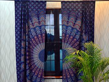 Door curtain mandala cotton hippie tapestry decor window curtain bedroom decor 4