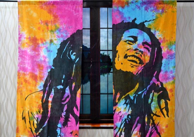 Indian Tie Dye Mandala Curtain Hippie Bohemian Handmade Bob Marley