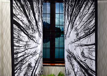 Black and white tree of life curtain hippie bohemian mandala forest tree curtains, include 2 panel set twin tapestry 1