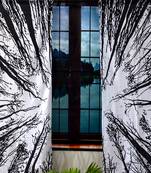 Black and white tree of life curtain hippie bohemian mandala forest tree curtains, include 2 panel set twin tapestry