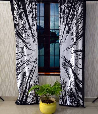 Black and white tree of life curtain hippie bohemian mandala forest tree curtains, include 2 panel set twin tapestry 2