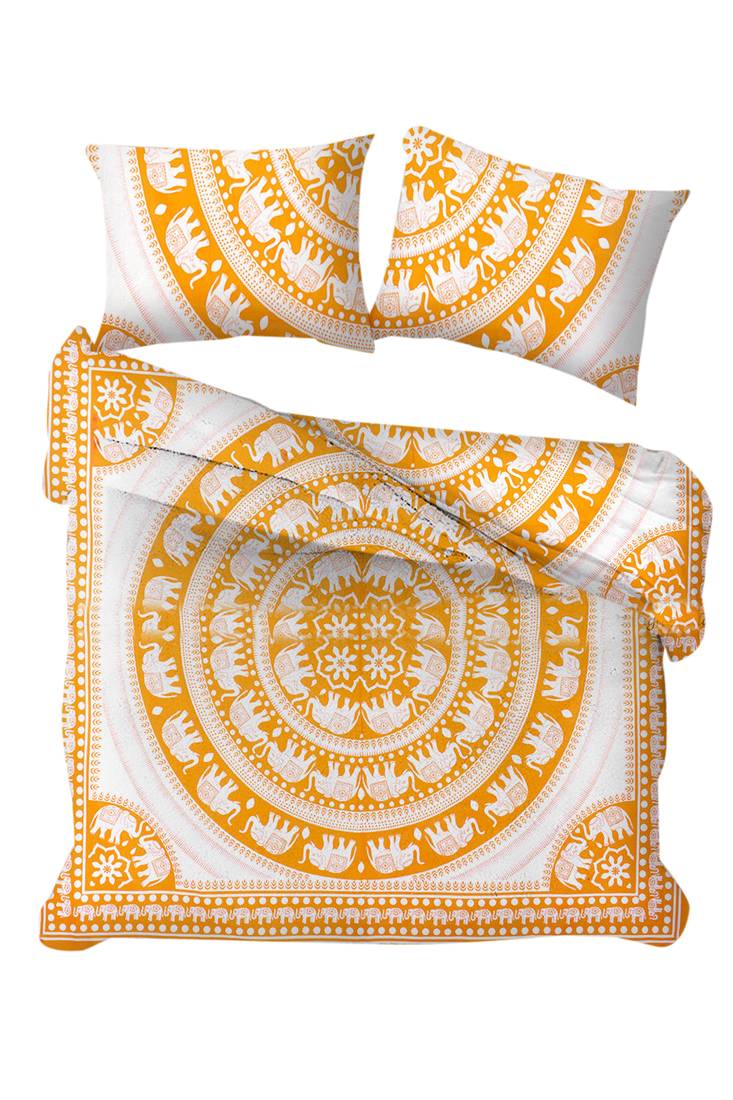 Elephant Mandala Duvet Cover Throw Indian Handmade Cotton Donna Elephant Mandala Duvet Cover Throw Indian Handmade Cotton Donna Reversible Bedding Quilt