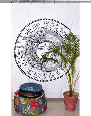 Mandala print curtain valance set dorm hook tapestry drape balcony room decor curtain boho set hippie 1