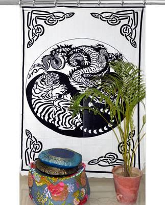 Mandala window hook curtains drape balcony room decor curtain boho set ethnic set hook tapestry 2