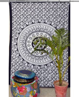 Mandala bedroom drape balcony room decor curtain boho set tapestry curtains drapes valances bohemian 2
