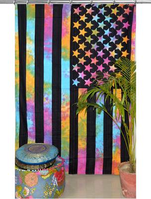 Hook tapestry curtain 2 valances drape panel boho decor window curtain drape handmade curtain tapestry throw 1