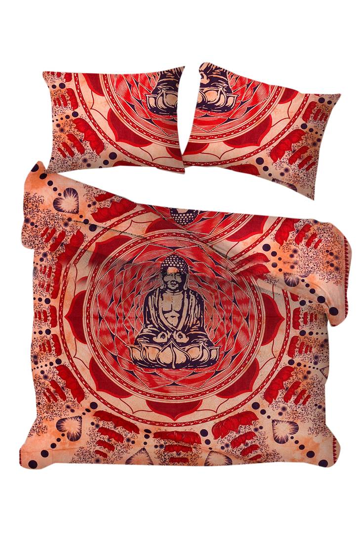 Exclusive Bohemian Indian Buddha Tie dye Duvet Queen Quilt with