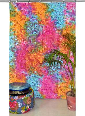 Mandala window hook curtains drape balcony room decor curtain boho set ethnic set hook tapestry 1