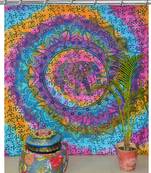 Mandala print curtain valance set dorm hook tapestry drape balcony room decor curtain boho set hippie