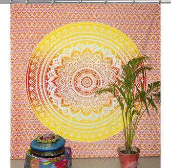 Mandala bedroom drape balcony room decor curtain boho set tapestry curtains drapes valances bohemian 1