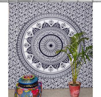 Hook tapestry curtain 2 valances drape panel boho decor window curtain drape handmade curtain tapestry throw 1