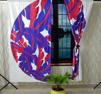 Indian mandala curtain hippie bohemian handmade include 2 panel set queen leaf wall tapestry, drapes & valances 3