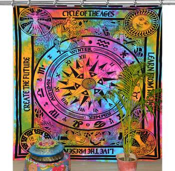 Mandala bedroom drape balcony room decor curtain boho set tapestry curtains drapes valances bohemian 1