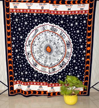Indian horoscope mandala curtain hippie bohemian handmade star include 2 panel set queen tapestry, drapes & valances 4
