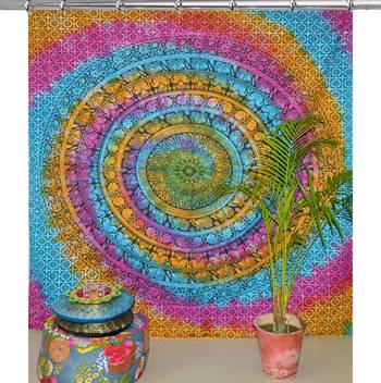 Hook tapestry curtain 2 valances drape panel boho decor window curtain drape handmade curtain tapestry throw 2