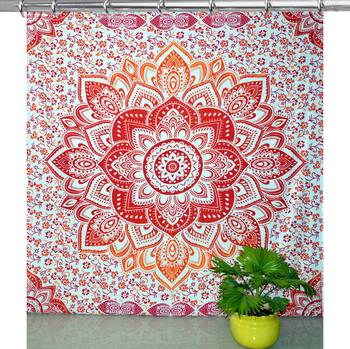 Mandala print curtain valance set dorm hook tapestry drape balcony room decor curtain boho set hippie 2