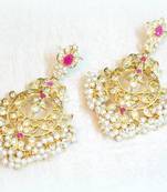 ETHNIC PEARL RUBY  DANGLER EARRING