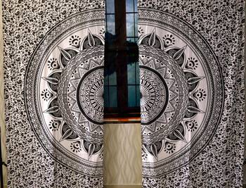 Indian lamp ombre mandala curtain hippie bohemian handmade include 2 panel set queen tapestry, drapes & valances 3