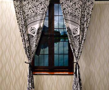 Indian lamp ombre mandala curtain hippie bohemian handmade include 2 panel set queen tapestry, drapes & valances 4