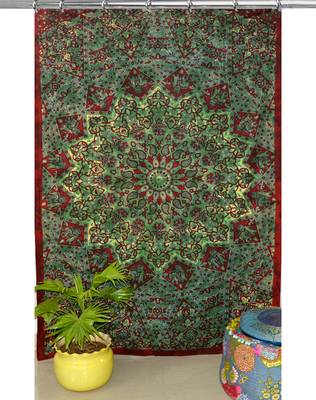 Mandala tapestry gypsy home decor panel set bohemian curtain room divider blackout balcony sheer curtain 2