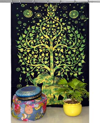 Mandala print curtain valance set dorm hook tapestry drape balcony room decor curtain boho set hippie 2
