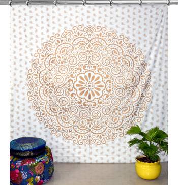 Mandala print curtain valance set dorm hook tapestry drape balcony room decor curtain boho set hippie 2