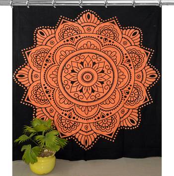 Boho living room hook curtains bohemian curtains for bedroom tapestry curtains mandala hippie dorm decor 1