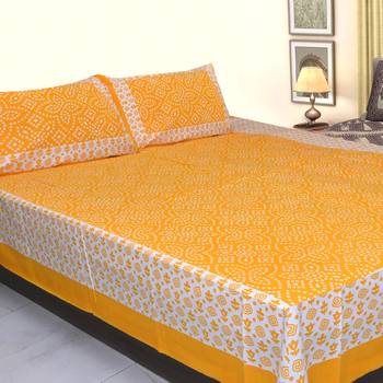 Yellow Cotton Bed-Sheets 1