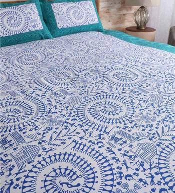 Blue Cotton Bed-Sheets 2