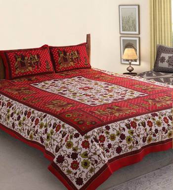Red Cotton Bed-Sheets 1