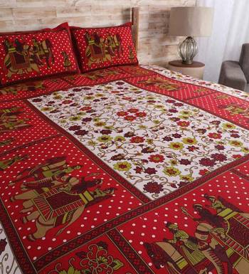 Red Cotton Bed-Sheets 2