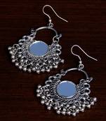 Silver Oxidised Mirror Embellished Afghani Chandbali 