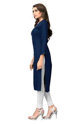 Blue hand woven rayon kurti 3
